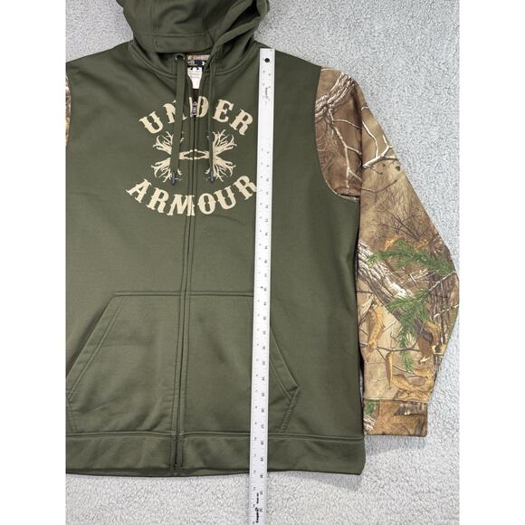 Under Armour Men's X-Large Full Zip Hoodie Sweatshirt Realtree Camo Hunting - Picture 6 of 13